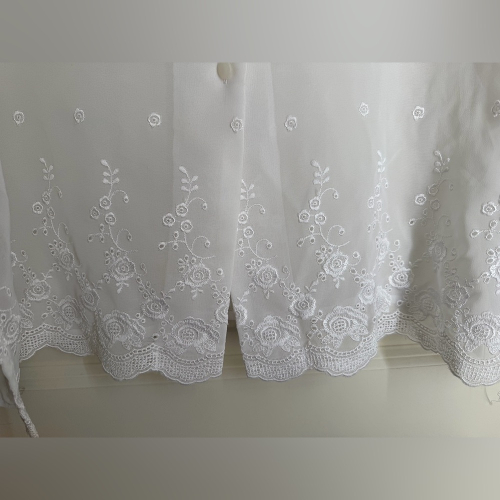 Victoria Halley Classic White Embroidered women’s blouse 2xL summer travel flora - Picture 6 of 11